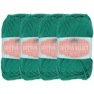 JubileeYarn Cotton Select Yarn - Sport Weight - 50g/Skein - Sea Green - 4 Skeins