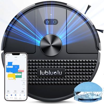 Lubluelu Robot Aspirapolvere Lavapavimenti con Mappatura 4500Pa, Robot Lavapavimenti e Aspirapolvere, Robot Vacuum Mop 3 in 1 per Pavimento e Peli Animali