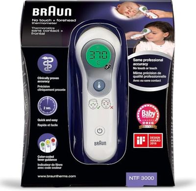 Braun Sensian 5 Forehead non-contact thermometer - Positioning Guidance - Colour-Coded Digital Display - 2 second measurement - Baby and Child Friendly - 1 Brand among doctors(1) - BNT300