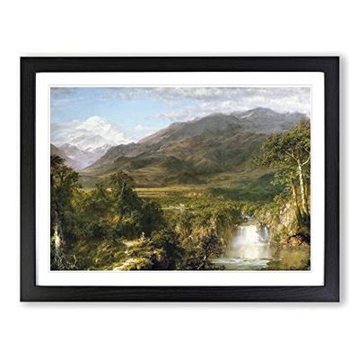 Heart Of The Andes By Frederic Edwin Church Classic Painting Framed Wall Art Print, Ready to Hang Picture for Living Room Bedroom Home Office Décor, Black A4 (34 x 25 cm)