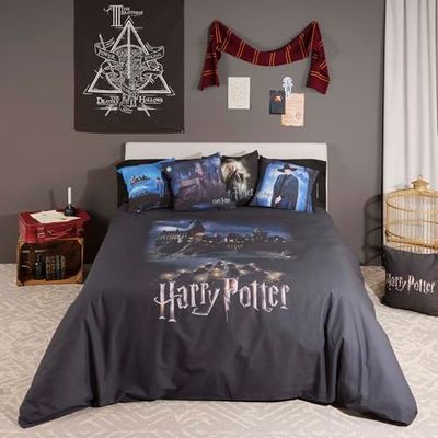 BELUM | Funda Nórdica Microsatén Harry Potter para Cama de 90 - Medidas Producto: (155x220 cm.) - Modelo: Go to Hogwarts