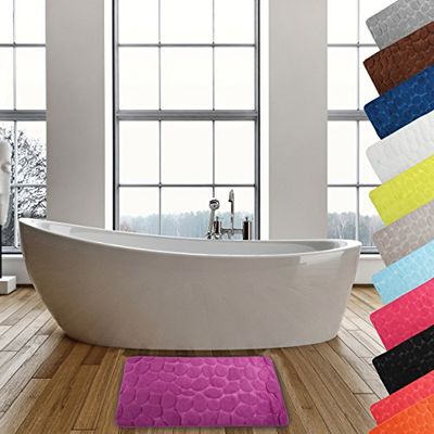 MSV 2108396 Ciottoli Tappeto di Bagno Viola, Viola, 50 x 80 cm