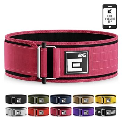 Cintura per sollevamento pesi autobloccante, cintura di alta qualità per fitness funzionale serio, sollevamento pesi e atleti olimpici, cintura da allenamento con deadlift (grande, rosa Miami)