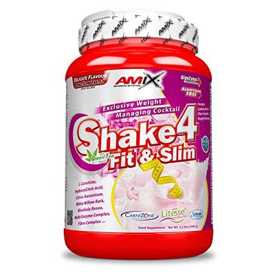 AMIX - SHAKE 4 FIT & SLIM - 1 KG - Ayuda a reducir la grasa - Reduce el apetito - Sabor a Fresa