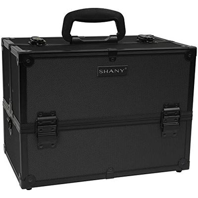 SHANY Essential Pro Trousse de Maquillage Portable avec serrures, Plusieurs Compartiments et bandoulière – Noir