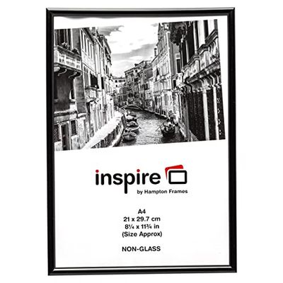 inspire by Hamption Frames, Marco de fotos de plastico, Negro, 21 x 29.7 cm A4