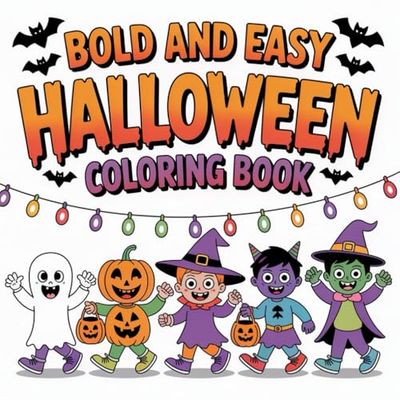 Halloween Coloring Book for All Ages: 50 Fun and Spooky Pages with Cute Pumpkins, Ghosts, Witches, Bats, Black Cats, Haunted Houses, and Autumn Holiday Scenes (8.5x8.5”)