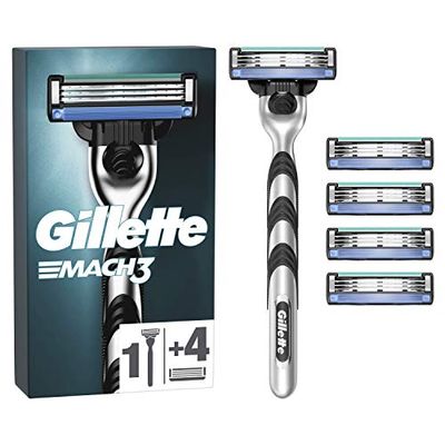 Gillette Mach3 Rasoir Pour Homme, Rasoir + 4 Lames de Recharge [OFFICIEL]