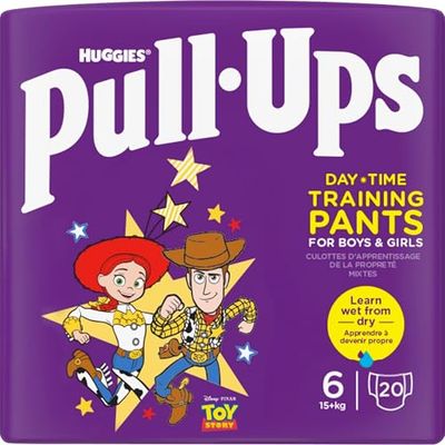 Huggies Spodnie do podciągania na co dzień dla chłopców - 2-4 lata, rozmiar 6-7 pieluszki podciągane (40 spodni) - spodnie treningowe do łatwego treningu toalety - nauka na mokro od suchości