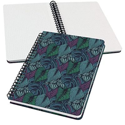 SIGEL JN612 Jolie Libreta de espiral, Jungle Dreams, cuadriculado con puntos (impresión Dot), 100 g/m², 16,2 x 21,5 cm, tapa dura, 120 páginas, púrpura, turquesa, verde