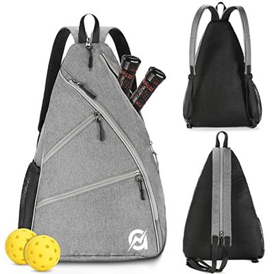 A11N Sac de Pickleball, Sac à bandoulière réversible pour Homme et Femme, Charbon