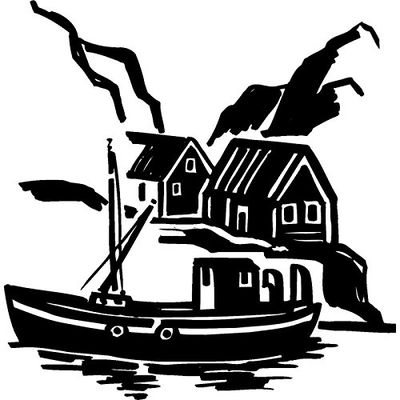 Tatoutex Stickers Bateau de Peche - Chocolat, L 80cm x H 80cm