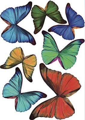 PLAGE 301511 3D Charming Butterfly Stickers Colorful Butterflies [7 Butterflies Between 8 x 6,5 cm and 14 x 11 cm], plástico, 14 x 0.1 X 11 cm