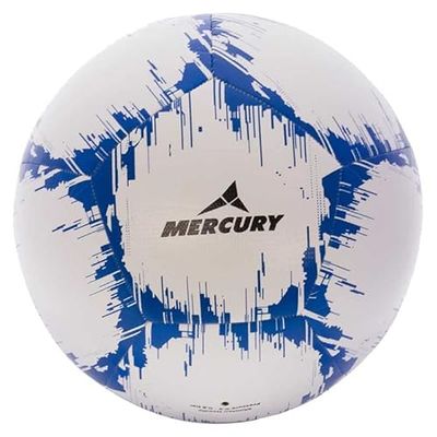 Mercury ZENIAL Ballon de Football Unisexe pour Adulte, Blanc/Bleu (Multicolore), Taille 4