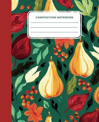 College Ruled Composition Notebook with Golden Harvest Cover Pattern: Wide Ruled Notebook for Students & Professionals | 120 Pages | 7.5 x 9.25 inches ... Journaling, Writing & Notes | School Supplies