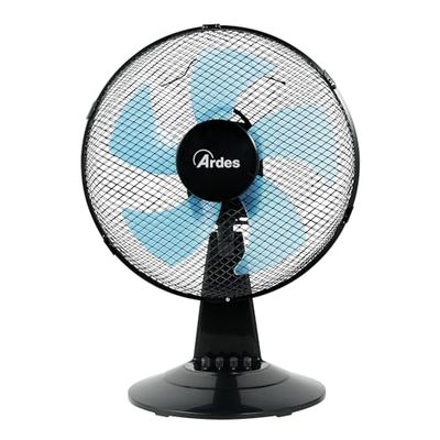 Ardes AR5ST30N STEELO 30N tafelventilator 30 cm 5 bladen oscillerend met instelbare helling ventilator 3 snelheden stil