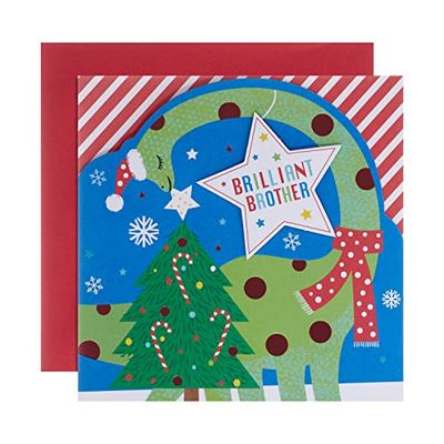 Hallmark Kerstkaart voor broer - Hedendaags gestanst ontwerp met pop-up staart