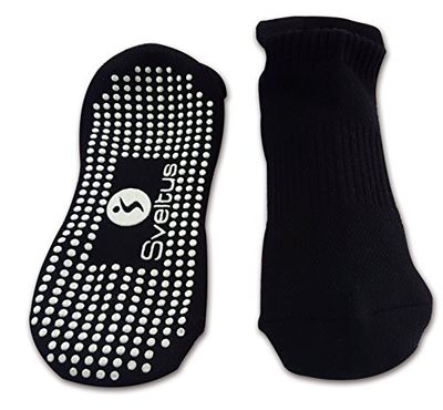 SVELTUS halkfri storlek L strumpor yoga/pilates unisex vuxna, svart