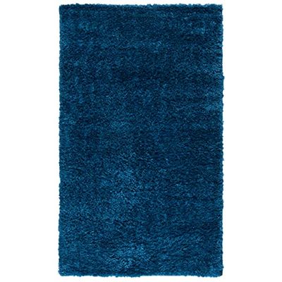 Safavieh Tapis Shag pour Salon, Salle à Manger, Chambre à Coucher - August Shag Collection, Tapis à Poil Court, Bleu Marine, 61 x 91 cm