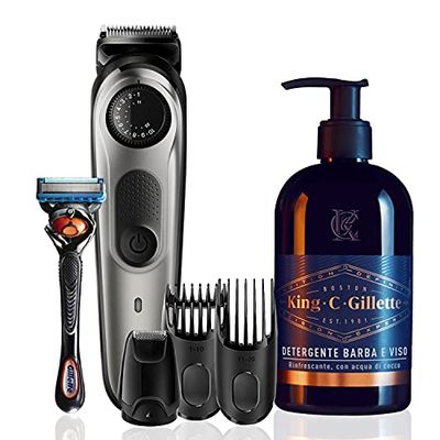 Braun BT5265 Regolabarba Uomo Tagliacapelli, Lame di Lunga Durata Progettato per Durare il Doppio + Gillette Detergente per la Cura della Barba e Viso