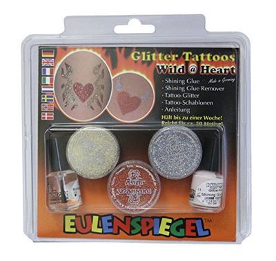Eulenspiegel 730010 - Glitter Tattoo Set Wild Heart XL, carnaval, Halloween, themafeest