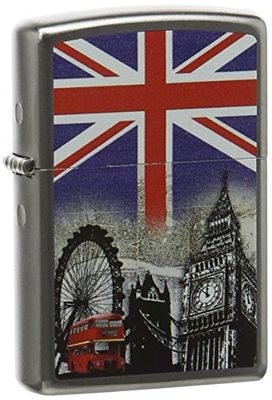 Zippo Windproof Lighter Metal Long Lasting Zippo Lighter Best with Zippo Lighter Fluid Refillable Lighter Perfect for Cigarettes Cigars Candles Pocket Lighter Fire Starter London Scene