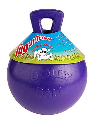 Jolly Pets Bola para mastigar Tug-n-Toss, resistente e com alça