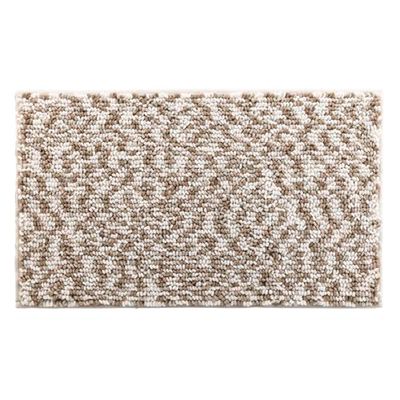 Douceur d'Intérieur, Tapis de Bain (45 x 75 cm) Friza Blanc/Marron, Microfibre Tricolore