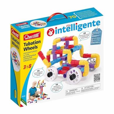 Quercetti 041857 Tubation Wheels Toy, Multi-Coloured, 68 Pezzi