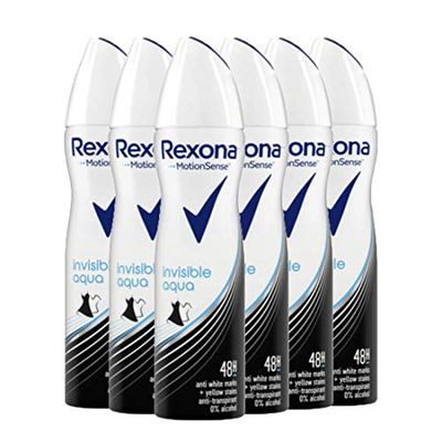 Rexona Invisível Aqua desodorizante antitranspirante, proteção 48 horas (6 unidades de 150 ml)