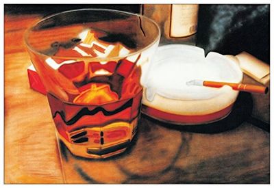 Artopweb Panel Decorativo con Diseño Johannsen Flames In Whiskey, Madera, Multicolor, 62x3x42 cm