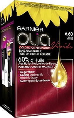 Garnier - Olia Vivids - Coloração permanente intensa à l'Huile Sans Ammoniaque Rouge - 6,60 Rouge Intense