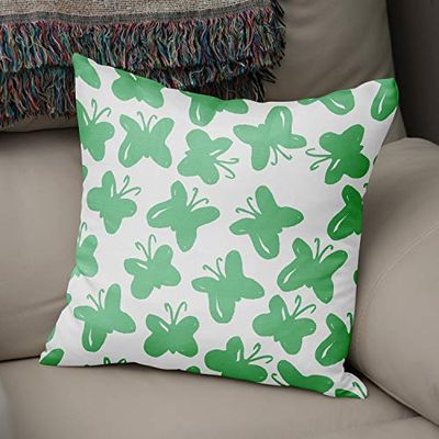 BonaMaison Housse de Coussin Motif, Vert pétrole et Blanc Taie d'oreiller pour Lit Voiture Canapé Maison Salon Chambre, Décoration D'intérieur, 43x43cm - Conçu et Fabriqué en Turquie