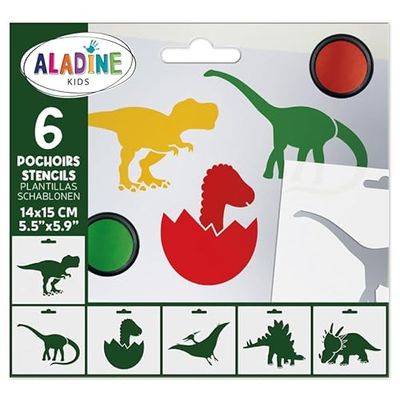 Aladine - 6 Pochoirs Enfant Dinosaure
