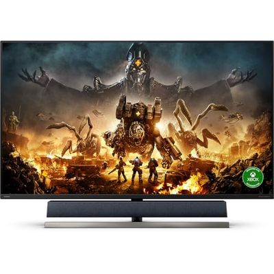 Philips Momentum 559M1RYV - Monitor da gioco UHD da 55 pollici, HDR1000, Ambiglow, FreeSync Premium Pro (3840x2160, 144 Hz, HDMI 2.1, Displayport 1.4, USB-C 3.2, hub USB), colore nero