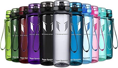 Super Sparrow Borraccia Sportiva & Bottiglia Bambini Senza Perdite - 1L Bottiglia Acqua Plastica Riutilizzabile - Senza BPA