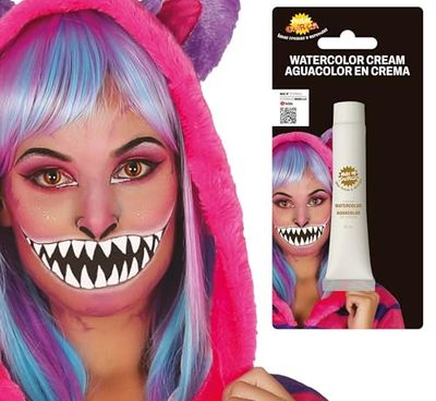 FIESTAS GUIRCA | Tubo di Trucco a Base d'Acqua Bianco (20 ml) - Aguacolor per Halloween, Carnevale e Feste a Tema - Trucco Viso e Corpo per Costumi - Ideale per Bambini e Adulti - Bianco