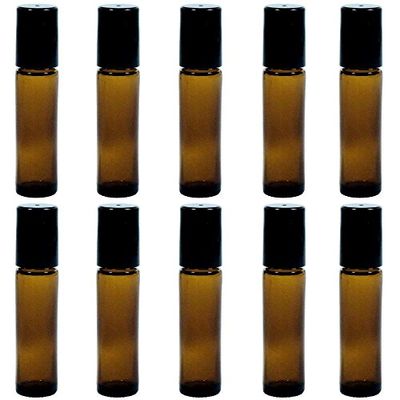 mikken Lot de 10 flacons roll-on vides à remplir soi-même avec entonnoir Marron 10 ml