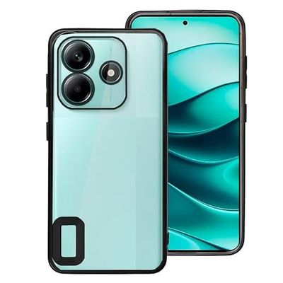 Cool Beschermhoes voor Xiaomi, Redmi Note 14 5G, metalen rand, zwart