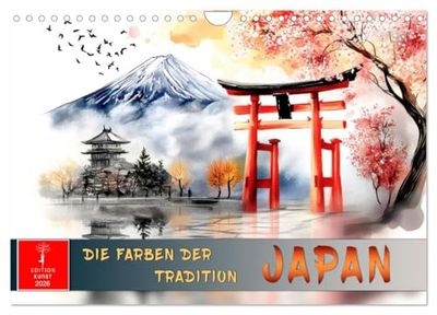 Japan - die Farben der Tradition (Wandkalender 2026 DIN A4 quer), CALVENDO Monatskalender: Der Zauber japanischer Malerei - brillante Pinselstriche.