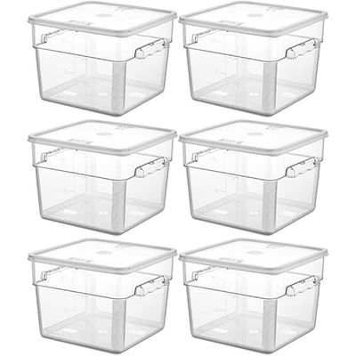 Stalwart DA-GSPP12plusGSPPL12 Polypropylene Food Storage Container with lid, 11.4 Litre, 290x300x212mm, Pack of 6