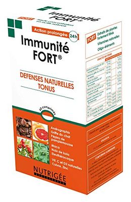 NUTRIGÉE - Immunité Fort - Défenses Naturelles, Tonus - Stimule Les Défenses Naturelles, Renforce Le Tonus, Réduit La Fatigue - 60 Comprimés - Programmes de 30 jours ou 60 Jours - Fabriqué en France