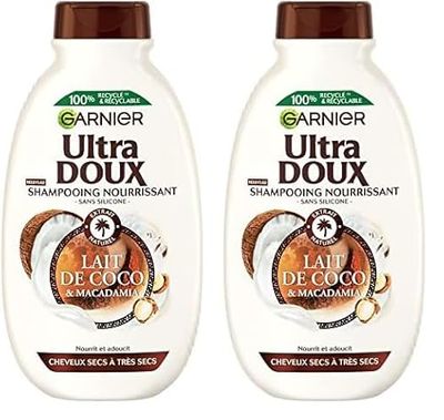 Garnier Ultra Doux Shampooing Assouplissant lait de coco 300 ml (Lot de 2)