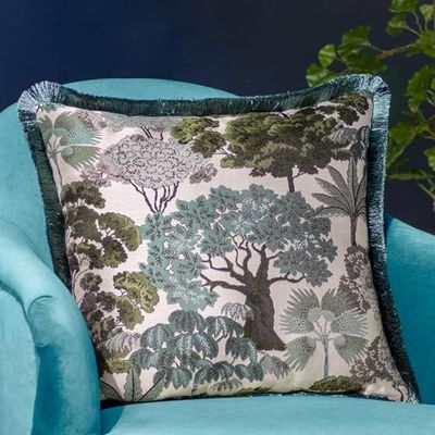 Wylder Woodlands blommig jacquard fjäder rik fylld kudde