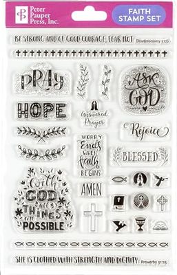 Faith Clear Stamp Set (27 individual stamps), White