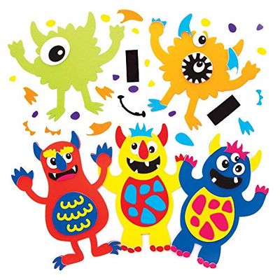 Baker Ross AW776 Monster Craft Halloween Mix & Match Foam Magnet (Pack of 6), Assorted