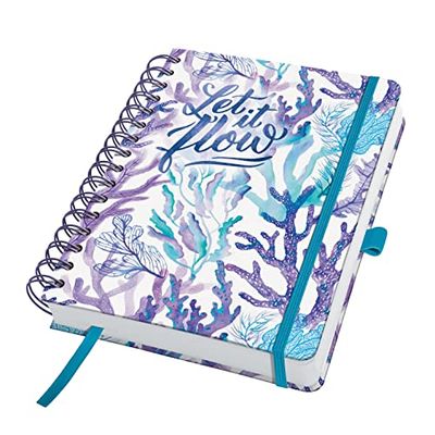 SIGEL JP204 Tagesplaner Jolie undatiert, ca. A5, lila, türkis, petrolblau: Agenda Jolie, Classic, Underwater Miracles, Hardcover