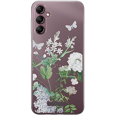 ERT GROUP mobiel telefoonhoesje voor Samsung A14 4G/5G origineel en officieel erkend Babaco patroon Flowers 033 optimaal aangepast aan de vorm van de mobiele telefoon, gedeeltelijk bedrukt