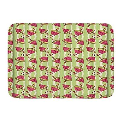 Minalo Non-Slip Bath Mat, Candy Ice Cream Cartoon Colourful Watermelon, Personalizzato Decor Bathroom Floor Rug,75 x 45 cm