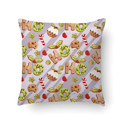 Doge Milano Cuscino con stampa digitale, 100% Made in Italy, Cuscino decorativo da divano, sfoderabile e lavabile, Modello Natale - Laureen, cm 40x40x5